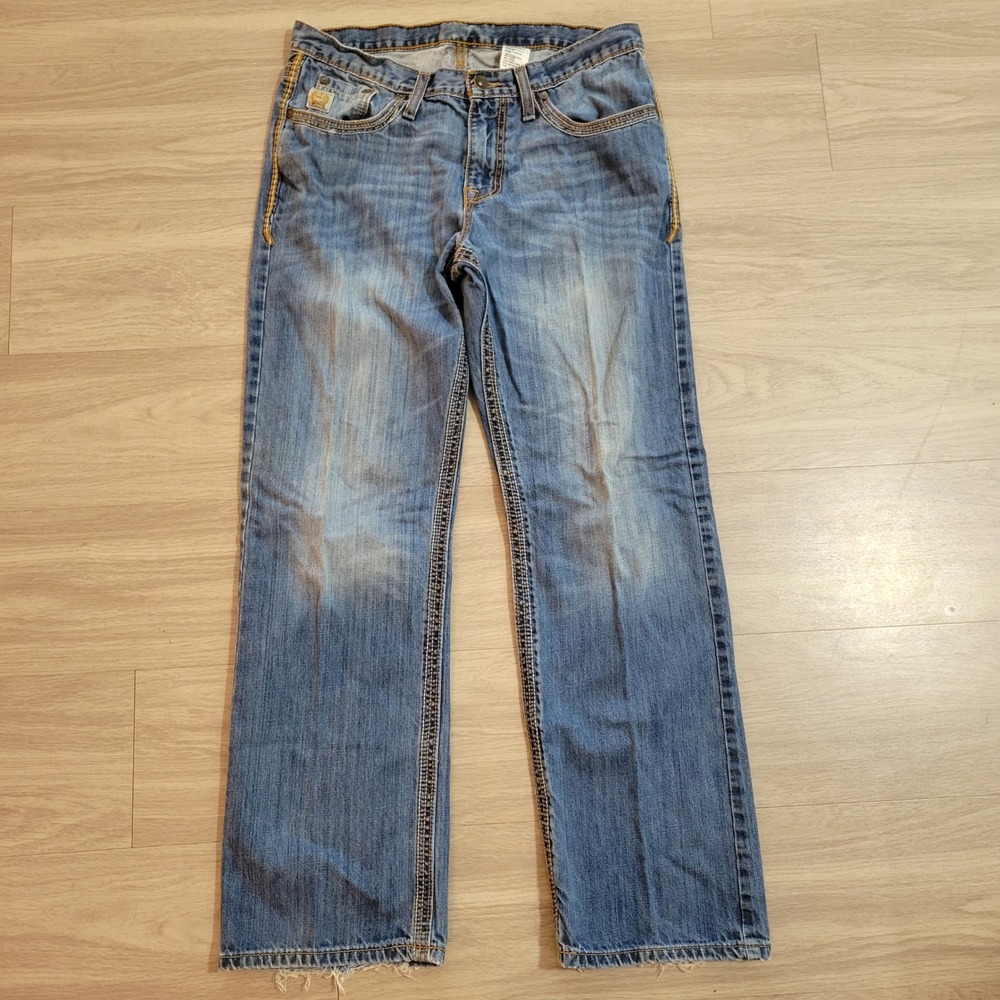 Cinch Carter 2.0 Mens Blue Medium Wash Straight Boot Leg Western Jeans 32x32